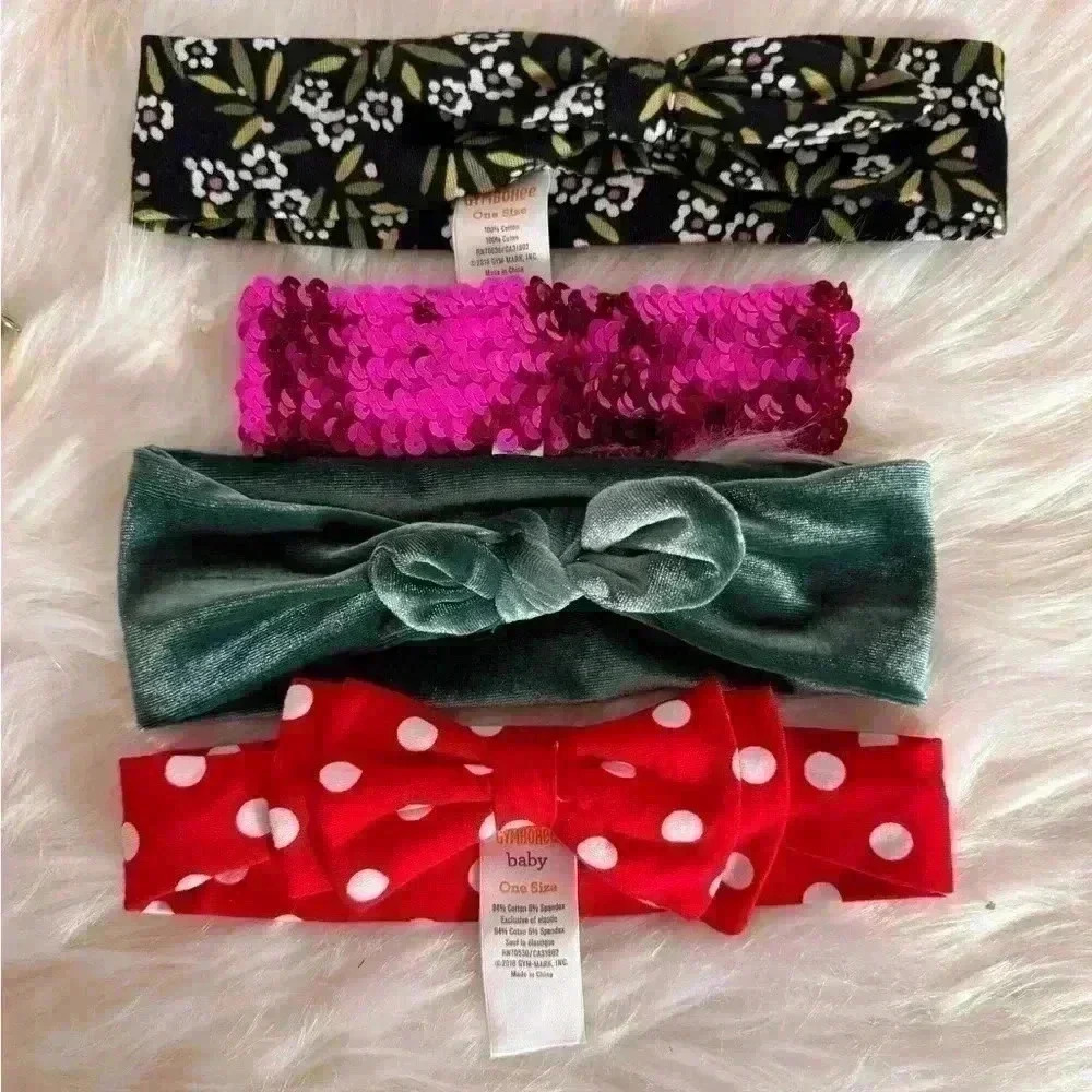 2 Gymboree baby headbands , I velvet target headband and 1 sparkle headband‎